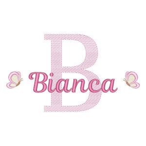 Monograma de Borboletas com Nome Letra B