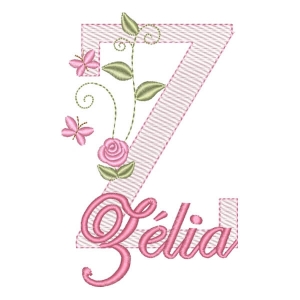 Monograma com Flores e Nome Letra Z (Pontos Leves)