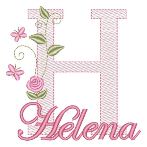 Monograma com Flores e Nome Letra H (Pontos Leves)