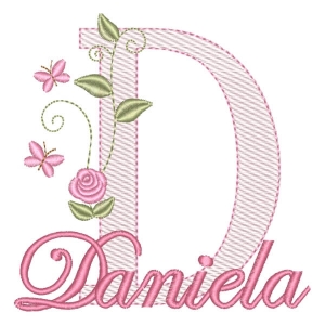 Monograma com Flores e Nome Letra D (Pontos Leves)