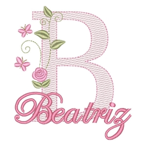 Monograma com Flores e Nome Letra B (Pontos Leves)