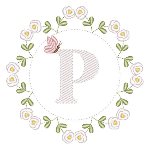 Monograma Floral Letra P