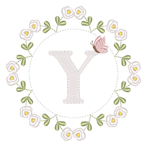 Monograma Floral Letra Y