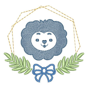 Leão Safari em Moldura em Contorno (Pontos Leves)