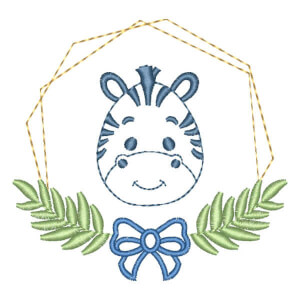 Zebra Safari em Moldura em Contorno (Pontos Leves)