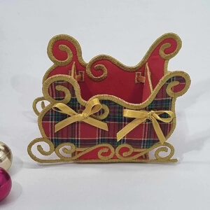 Matriz de bordado Porta Sachês Trenó do Papai Noel (Projeto)