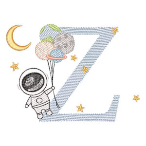 Monograma com Astronauta Letra Z (Pontos Leves)