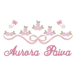 Floral com Laço e Nome