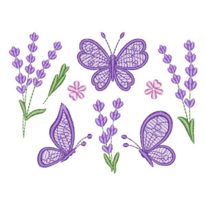 Borboletas e Lavanda