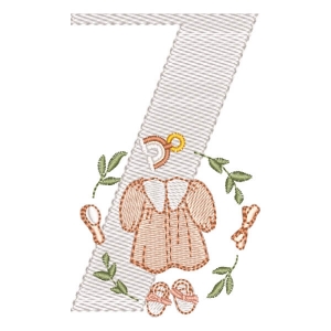 Monograma Roupinha Menina Número 7