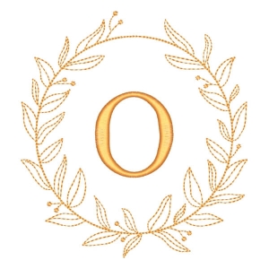 Letra O em Moldura de Ramos
