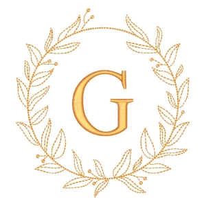 Letra G em Moldura de Ramos