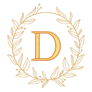 Letra D em Moldura de Ramos