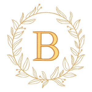 Letra B em Moldura de Ramos