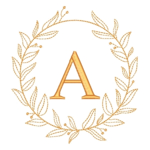 Letra A em Moldura de Ramos