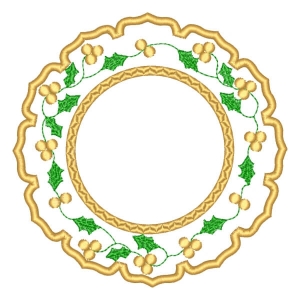 Matriz de bordado Mug Rug Azevinho (Projeto)