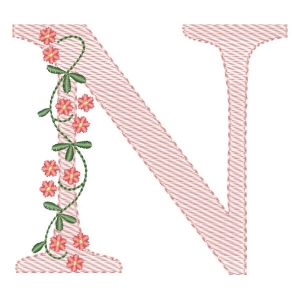 Alfabeto com Flores Letra N (Pontos Leves)