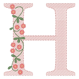 Alfabeto com Flores Letra H (Pontos Leves)