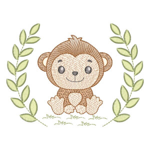 Macaquinho em Moldura de Ramos (Pontos Leves)