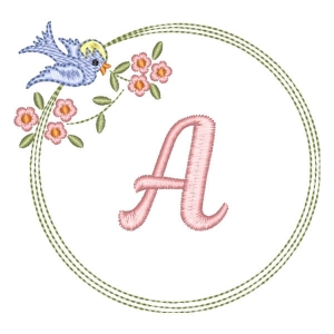Moldura de Flores e Passaro ( Inicial Editavel)