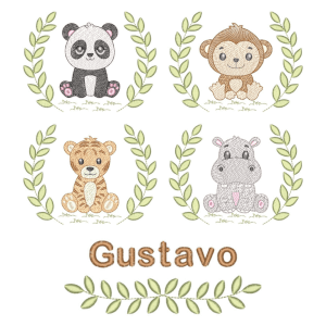  Animais Safari em Molduras (Pontos Leves)