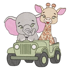 Elefante e Girafa no Carro (Pontos Leves)