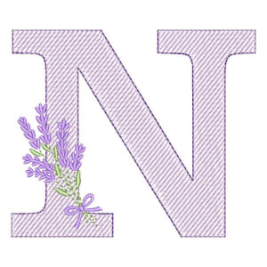 Letra N com Lavanda (Pontos Leves)