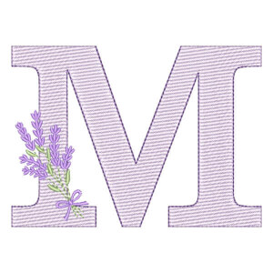 Letra M com Lavanda (Pontos Leves)