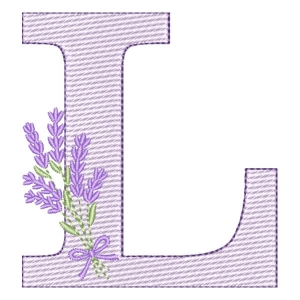 Letra L com Lavanda (Pontos Leves)