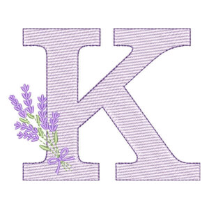 Letra K com Lavanda (Pontos Leves)