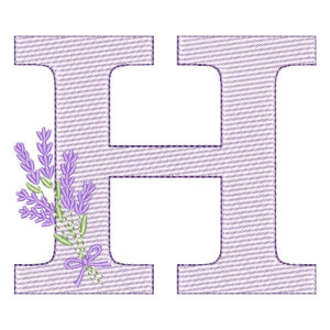Letra H com Lavanda (Pontos Leves)