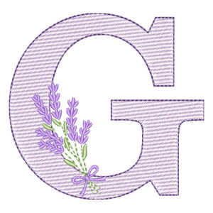 Letra G com Lavanda (Pontos Leves)