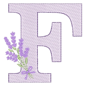 Letra F com Lavanda (Pontos Leves)