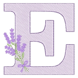 Letra E com Lavanda (Pontos Leves)