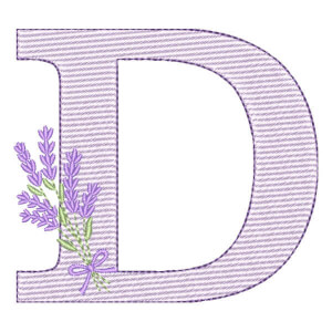 Letra D com Lavanda (Pontos Leves)