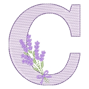 Letra C com Lavanda (Pontos Leves)