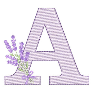 Letra A com Lavanda (Pontos Leves)