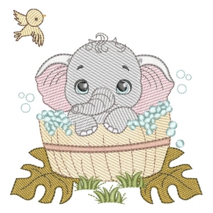 Elefante Safari Tomando Banho (Pontos Leves)