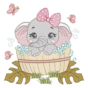 Elefante Safari Tomando Banho (Pontos Leves)