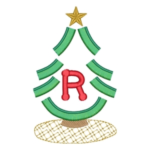 Matriz de bordado Monograma de Pinheiro Letra R (Fringe)