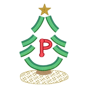 Matriz de bordado Monograma de Pinheiro Letra P (Fringe)