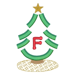 Matriz de bordado Monograma de Pinheiro Letra F (Fringe)