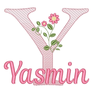 Monograma de Flores com Nome Letra Y