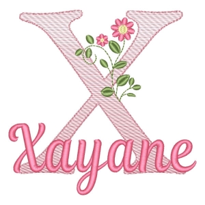 Monograma de Flores com Nome Letra X