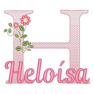 Monograma de Flores com Nome Letra H