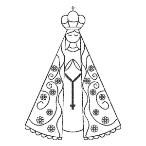 Matriz de bordado Nossa Senhora Contorno