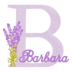 Monograma de Lavanda com Nome Letra B