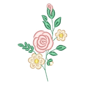 Galho com Flores e Rosas