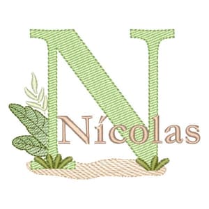 Alfabeto Safari com Nome Letra N (Pontos Leves)