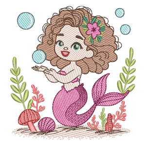 Matriz de bordado Sereia  (Pontos Leves)